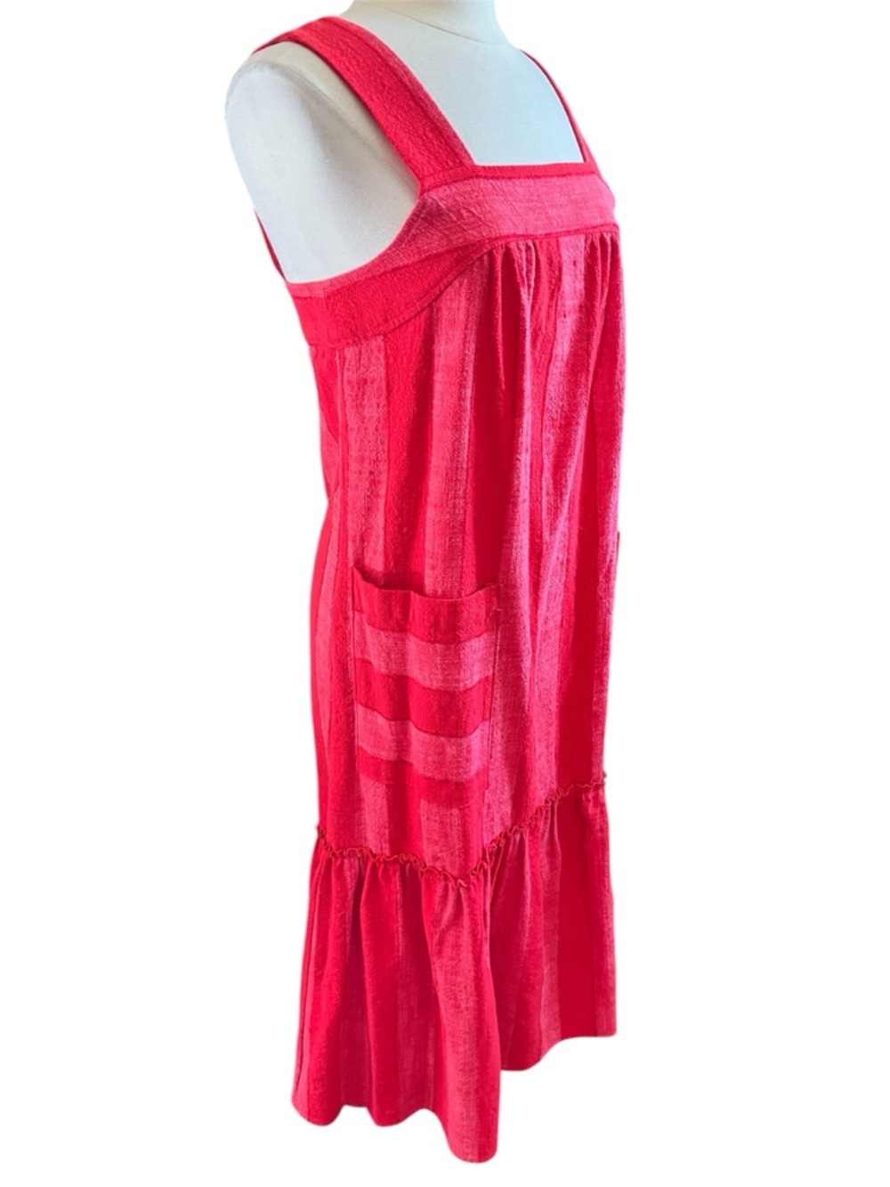 Mauve Bright Red & Red Striped Sleeveless Midi Dress Size Small - Picture 4 of 14